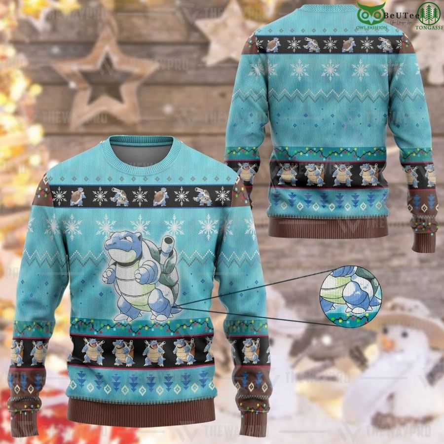112 Pokemon Blastoise Custom Imitation Knitted Sweatshirt