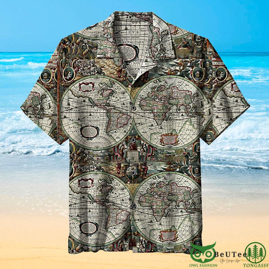 Historical Old World Map Universal Hawaiian Shirt
