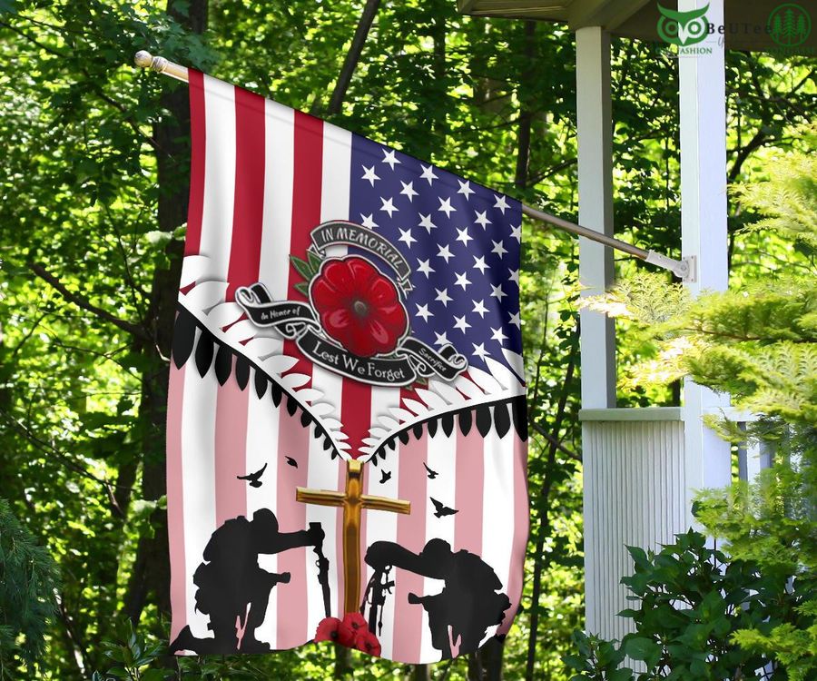 126 US Soldier Poppy In Memorial Lest We Forget American Flag Remembrance Day Flag