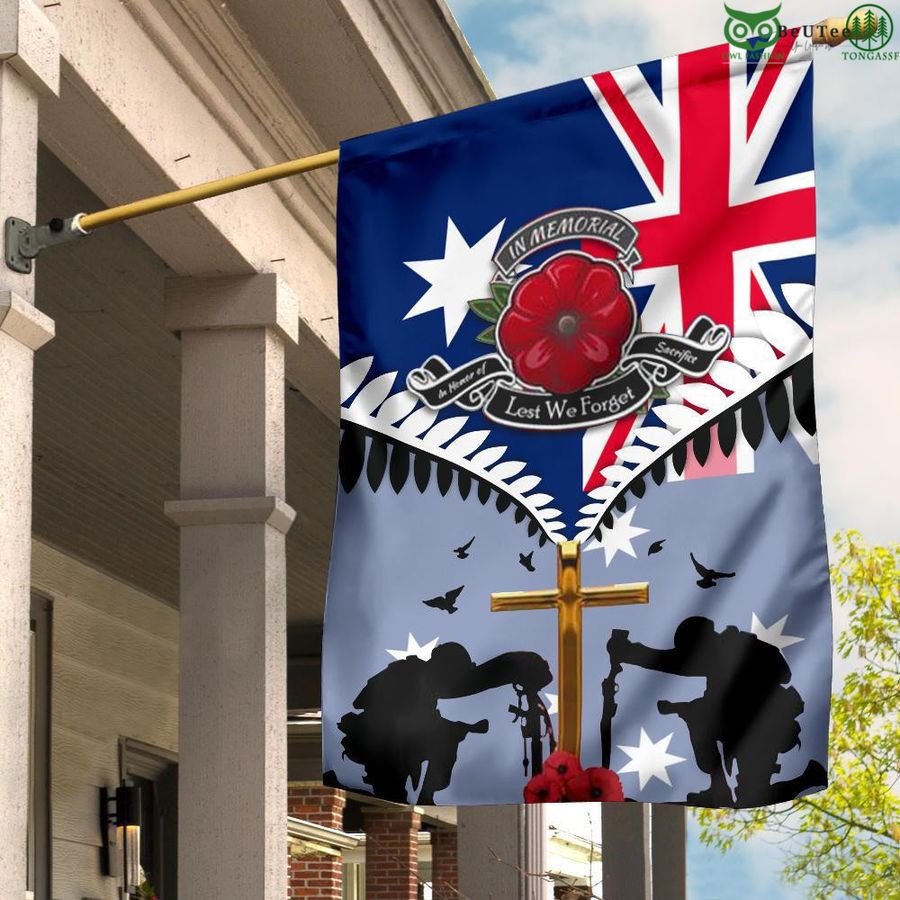 128 Veteran Poppy In Memorial Lest We Forget Australia Flag