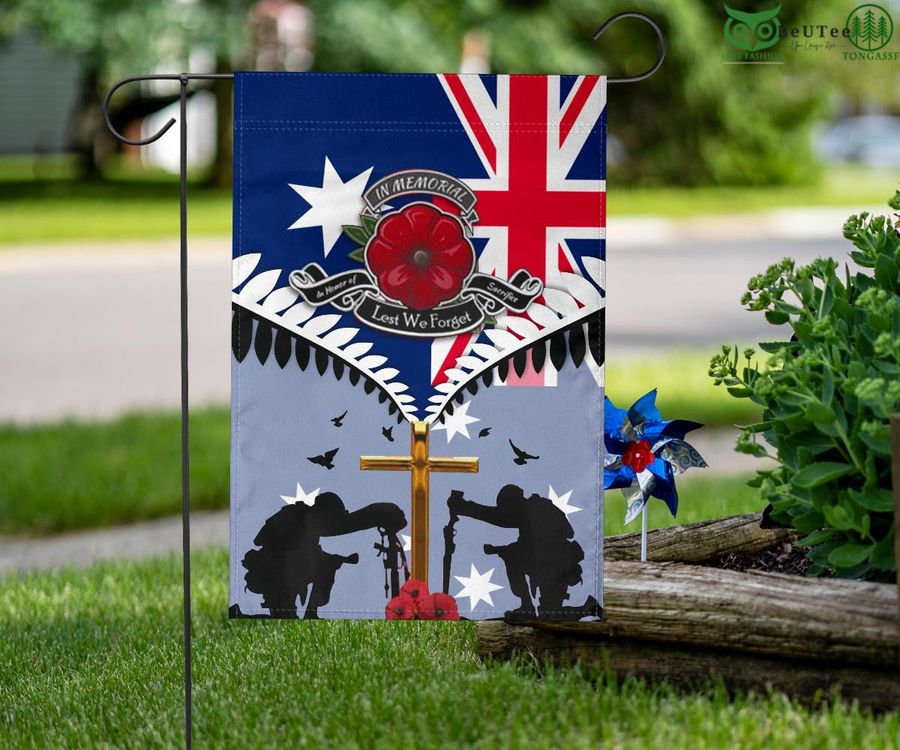 132 Veteran Poppy In Memorial Lest We Forget Australia Flag