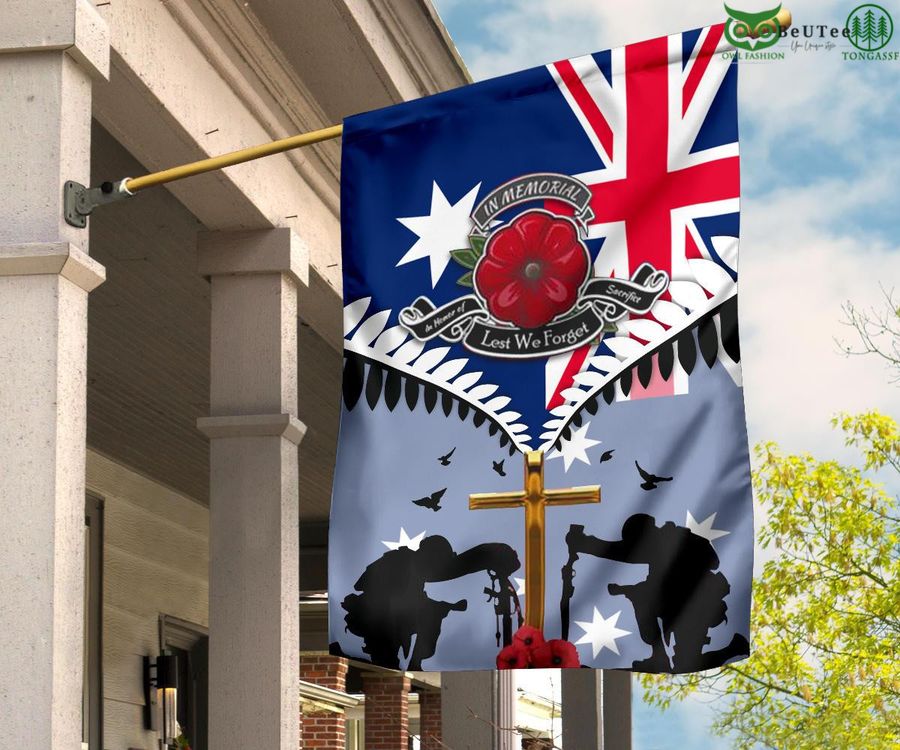 134 Veteran Poppy In Memorial Lest We Forget Australia Flag