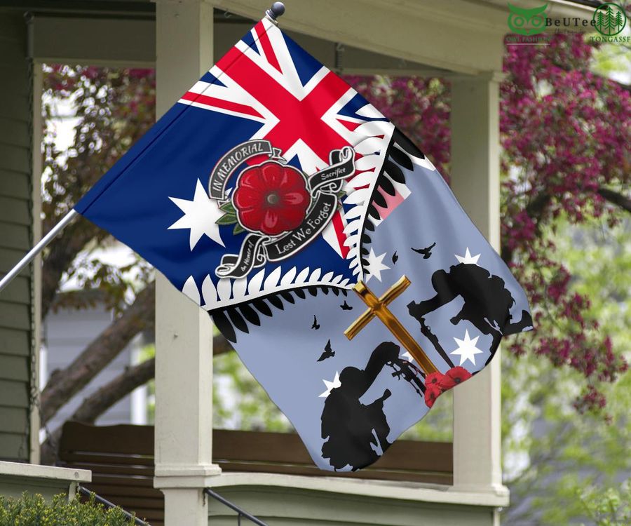 136 Veteran Poppy In Memorial Lest We Forget Australia Flag