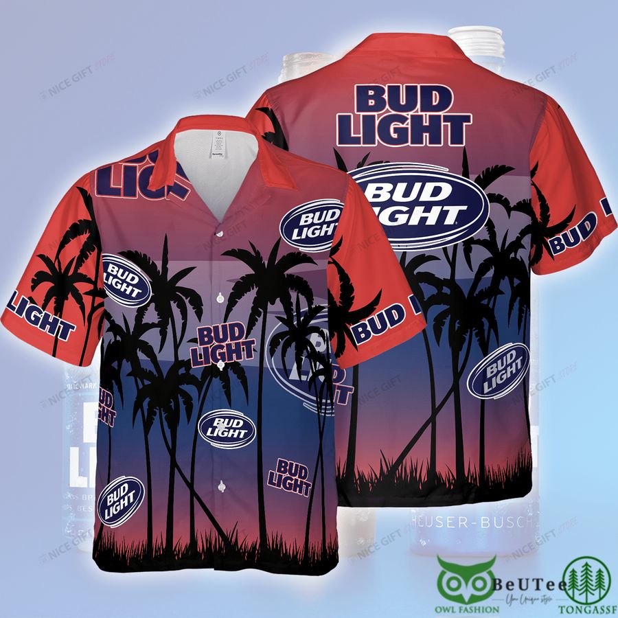 Bud Light Palm Forest Sunset Hawaii 3D Shirt 