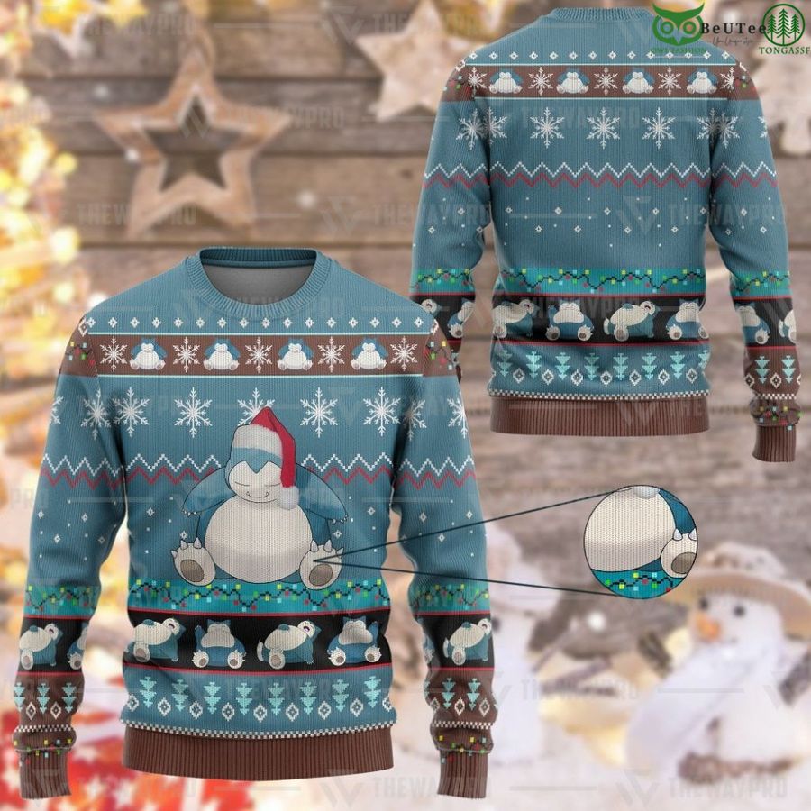 142 Anime Pokemon Snorlax Custom Imitation Knitted Sweatshirt