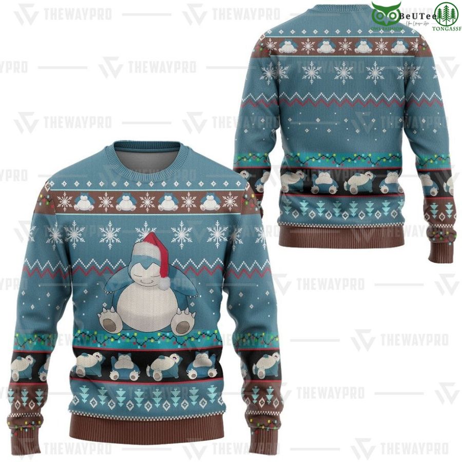 143 Anime Pokemon Snorlax Custom Imitation Knitted Sweatshirt