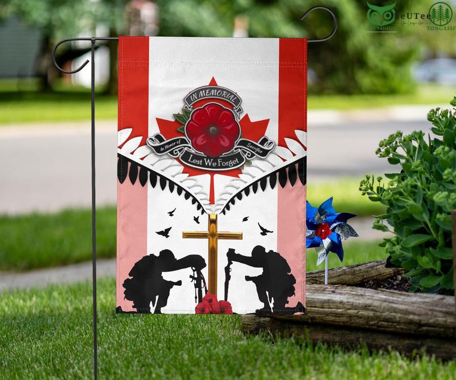 143 Veteran Poppy In Memorial Lest We Forget Canada Honor MilitaryGarden Flag