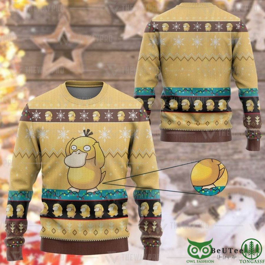 Psyduck Custom Imitation Knitted Sweatshirt