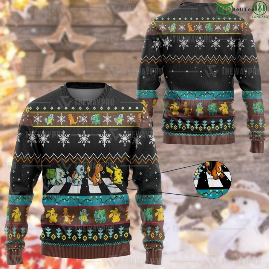 157 Pokemon Road Crossing Custom Christmas Ugly Imitation Knitted Sweatshirt