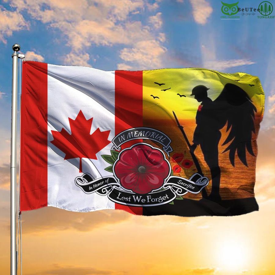 162 Canada Poppy In Memorial Lest We Forget Honoring Patriotic flag