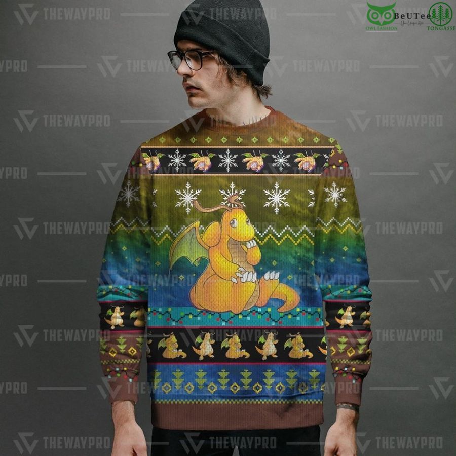 168 Pokemon Dragonite Custom Imitation Knitted Sweatshirt