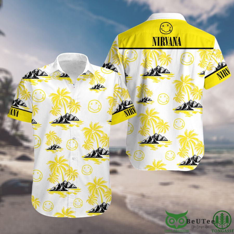 Nirvana Palm Tree Hawaiian shirt Rock