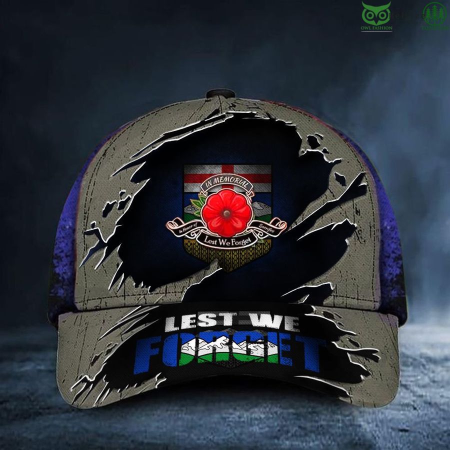 172 Lest We Forget Poppy Alberta Retro Honor Canadian Remembrance Day classic Cap