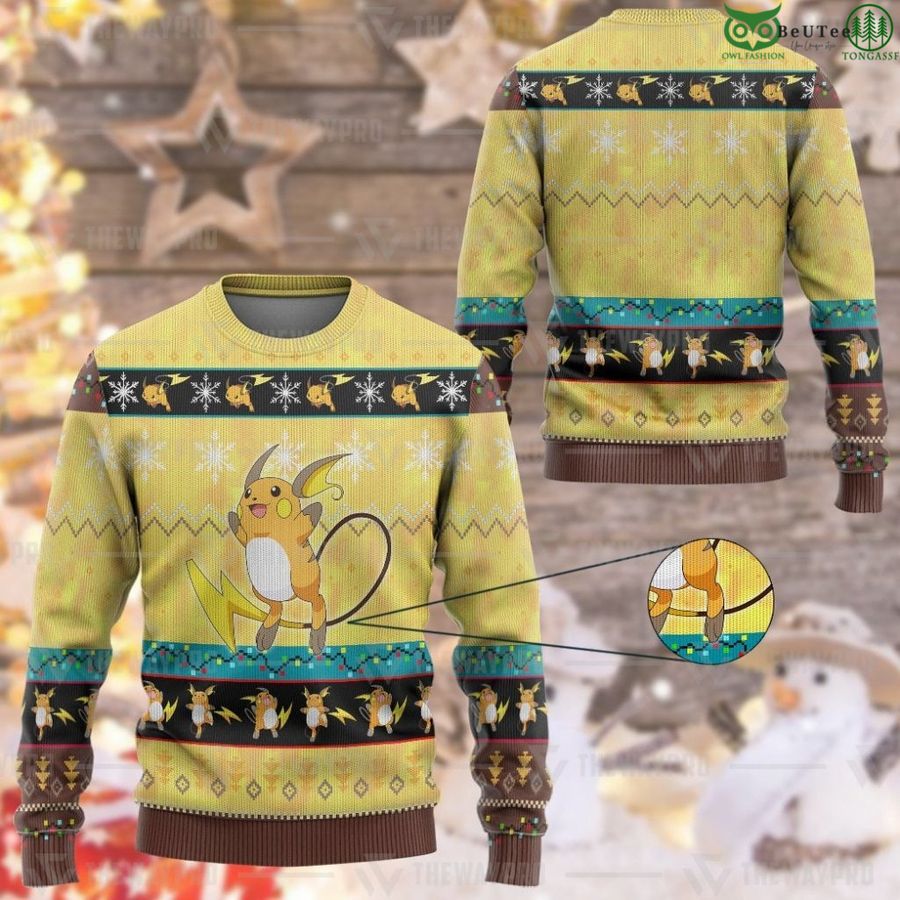 172 Pokemon Raichu Custom Imitation Knitted Sweatshirt