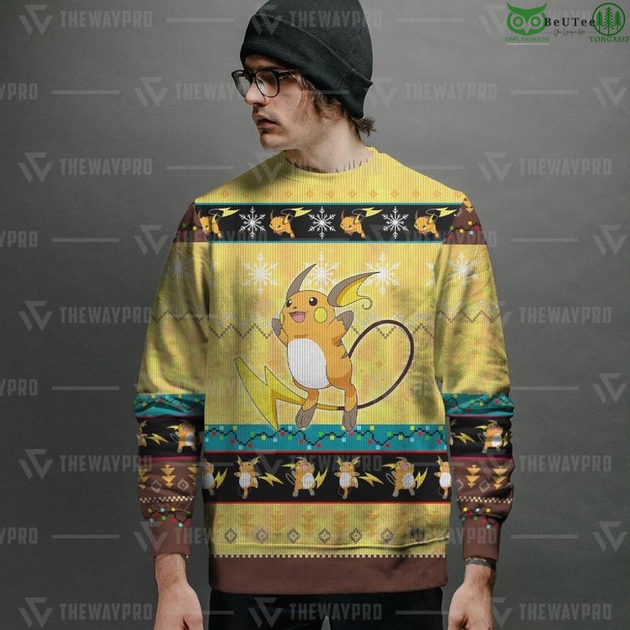173 Pokemon Raichu Custom Imitation Knitted Sweatshirt