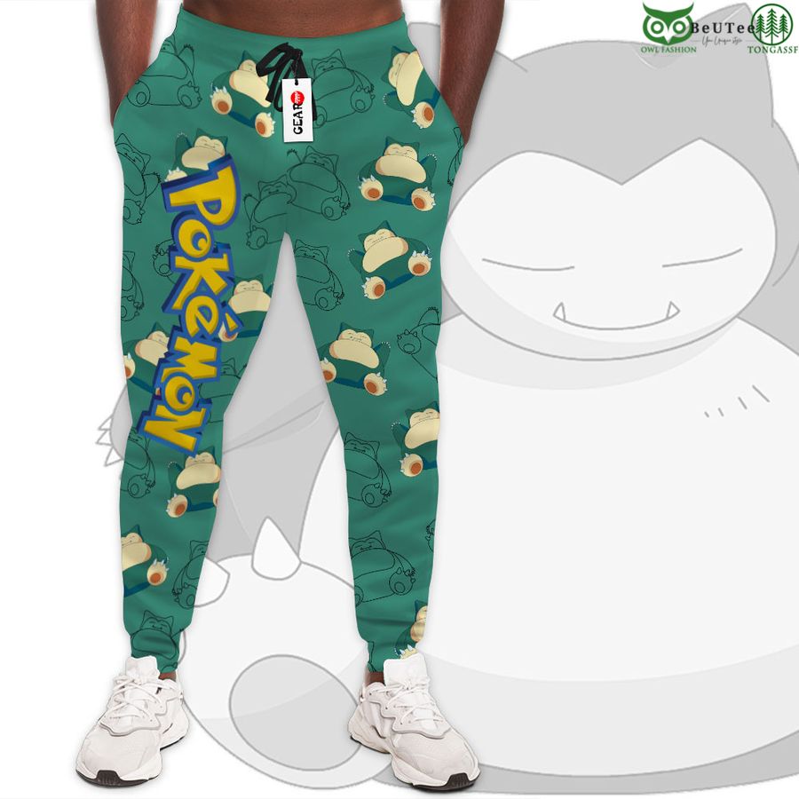 176 Snorlax Joggers Custom Anime Pokemon Sweatpants For Otaku