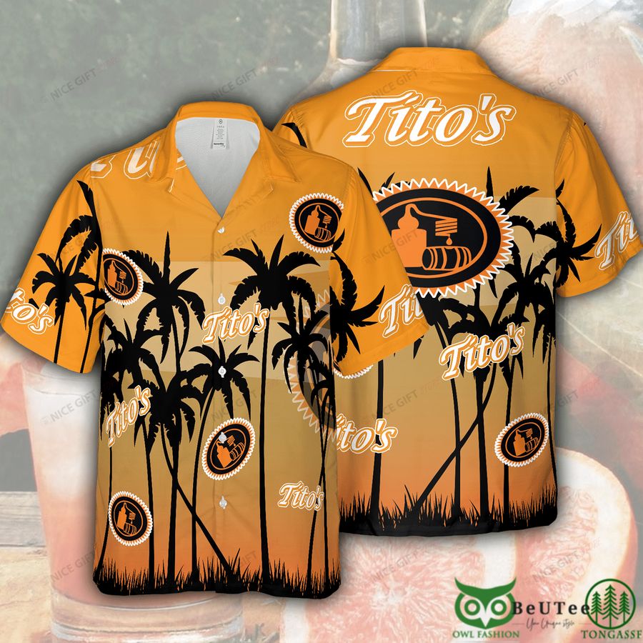 Tito's Handmade Vodka Palm Forest Orange Hawaii 3D Shirt 