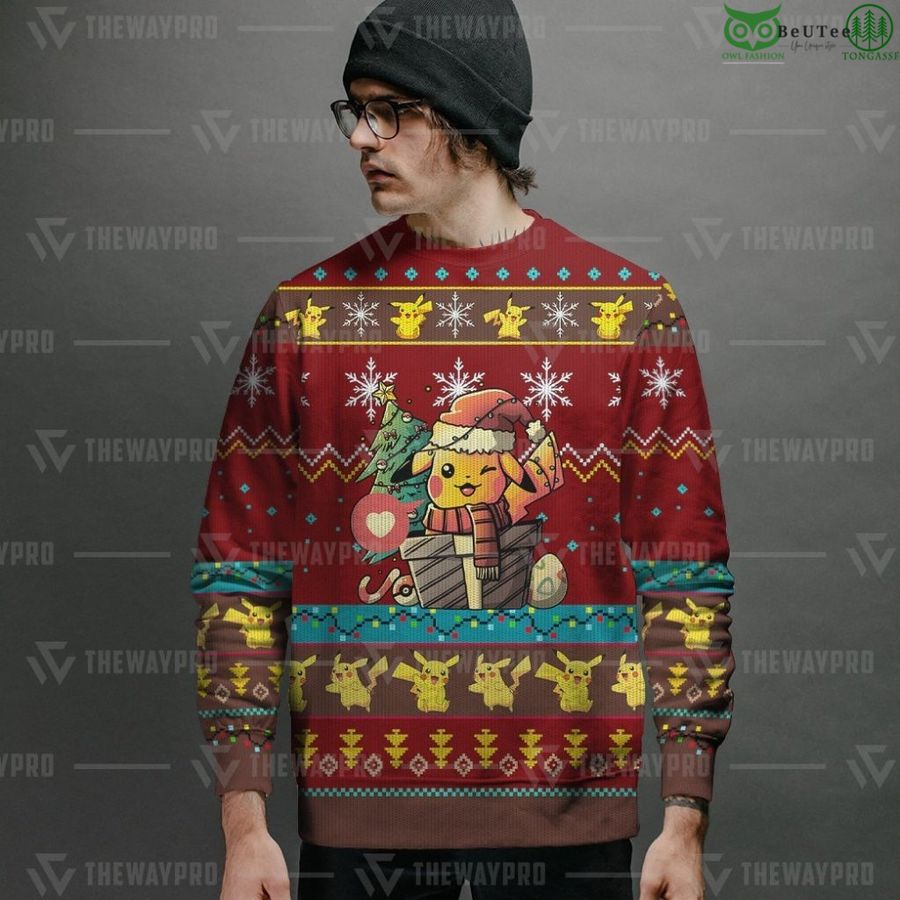 183 Pokemon Electric Gift Custom Christmas Ugly Imitation Knitted Sweatshirt