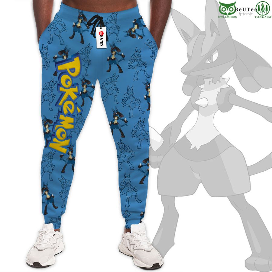 184 Lucario Joggers Custom Anime Pokemon Sweatpants For Otaku