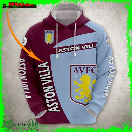 Aston Villa FC Custom Name Claret Blue 3D shirt Hoodie Sweater