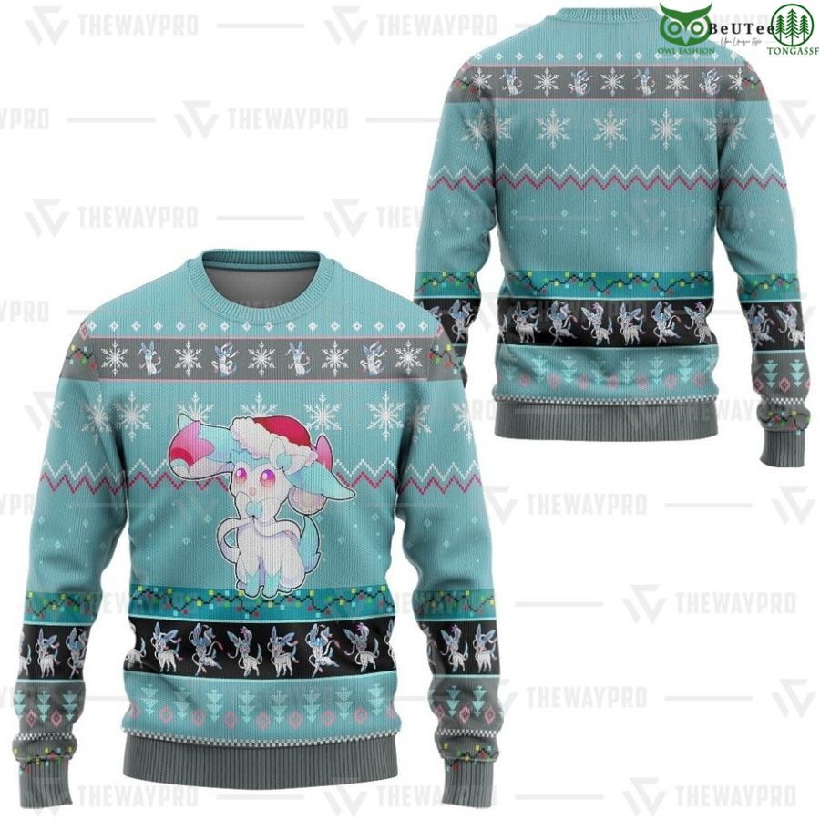193 Anime Pokemon Sylveon Custom Imitation Knitted Sweatshirt