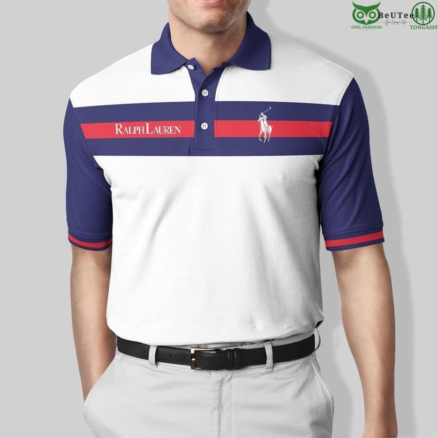196 Ralph Lauren navy red stripes Polo Shirt For Men