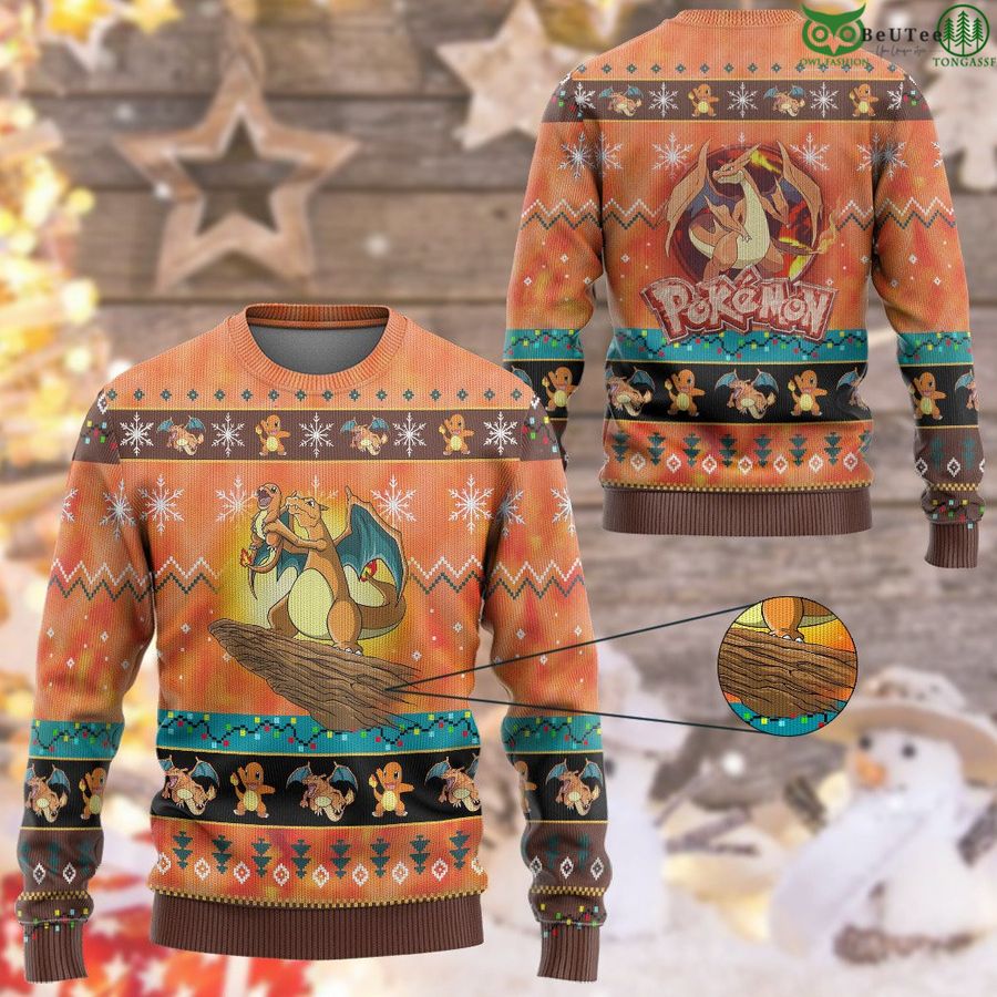 197 Fire King Pokemon Custom Imitation Knitted Sweatshirt