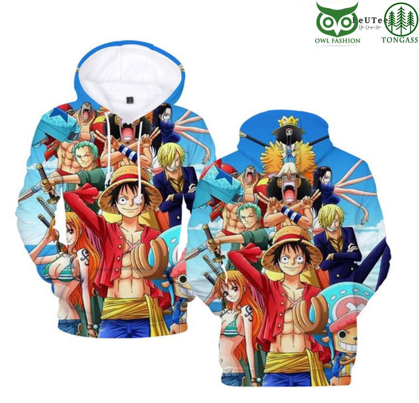 Luffy Straw Hat Anime One Piece Pirates 3D hoodie