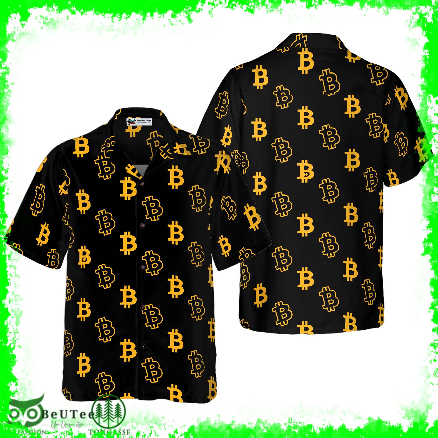 Seamless Bitcoin BTC Hawaiian Shirt