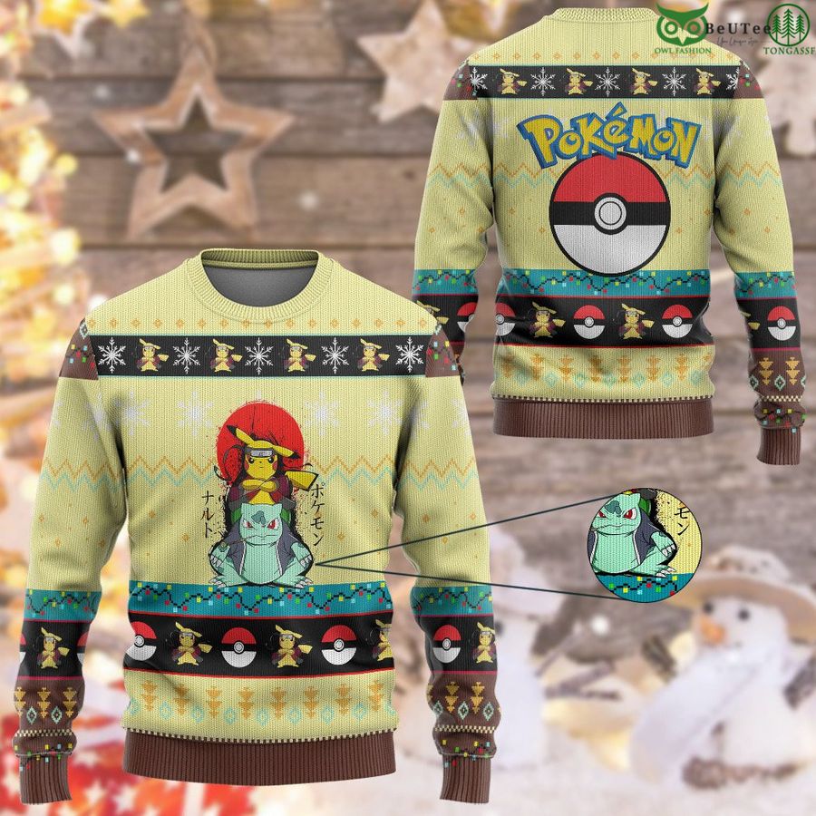 215 Pikuto Pokemon cute Custom Imitation Knitted Sweatshirt