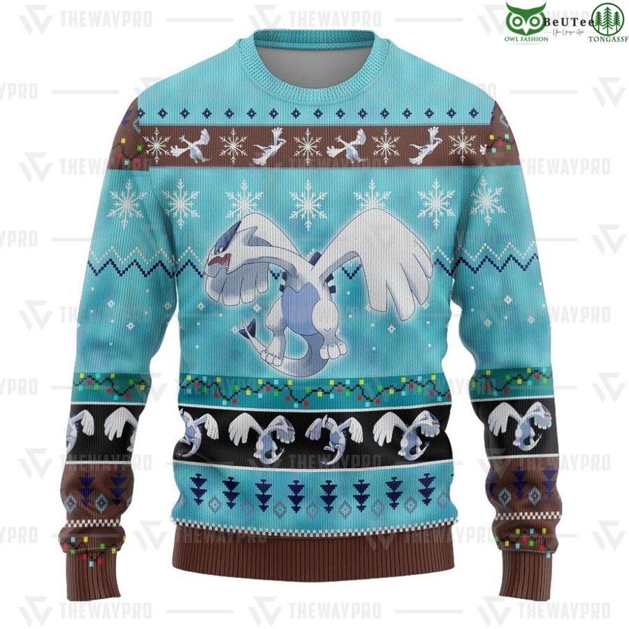 222 Pokemon Lugia Custom Imitation Knitted Sweatshirt