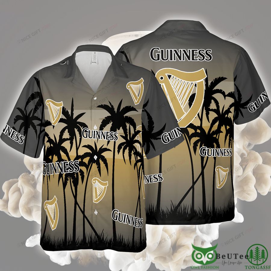 Guinness Palm Forest Gray Hawaii 3D Shirt 