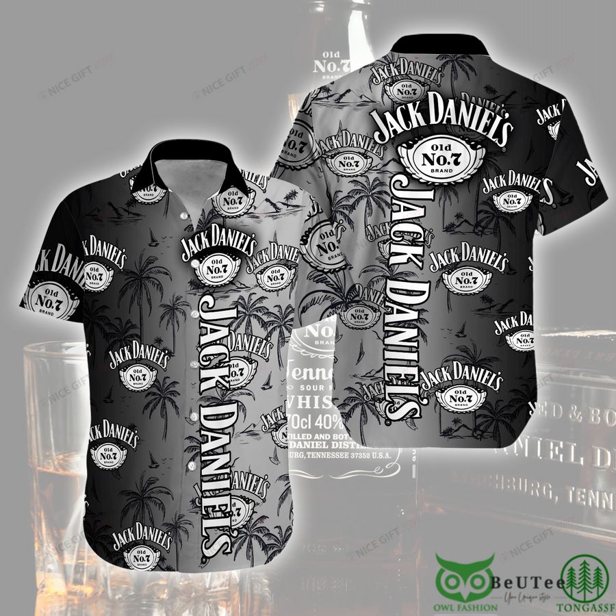 Jack Daniel's Black Gray Gradient Hawaii 3D Shirt