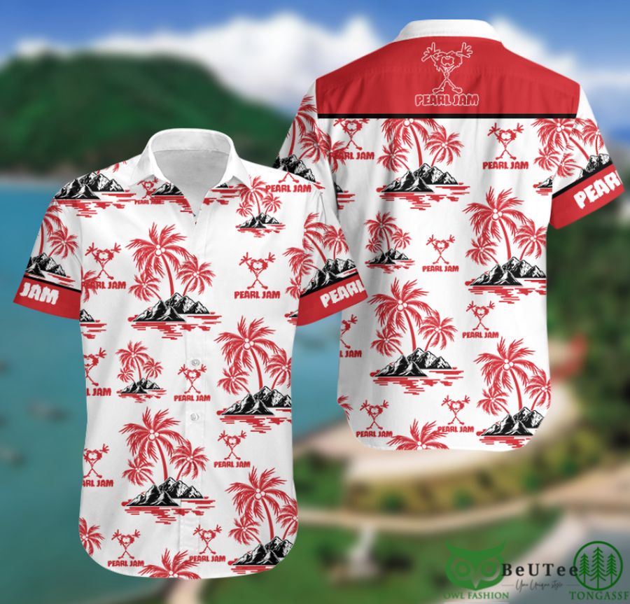 37 Pearl Jam Palm Tree Hawaiian shirt Rock