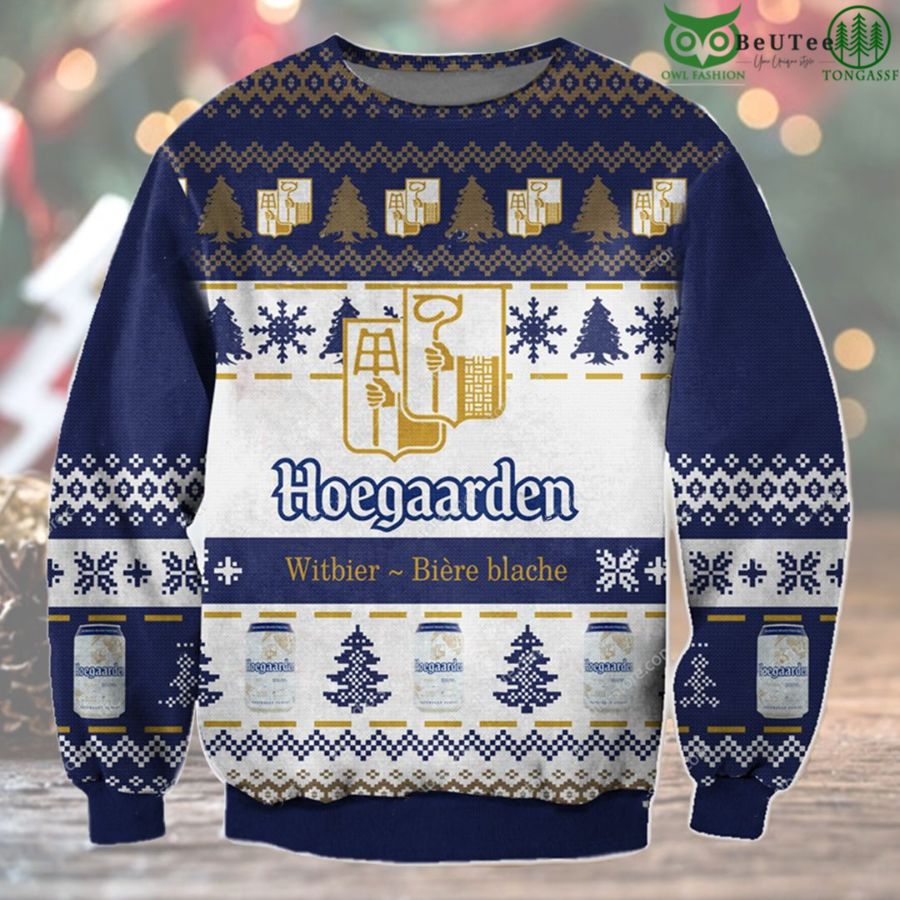 Belgian Hoegaarden Ugly Sweater Beer Drinking Christmas Limited