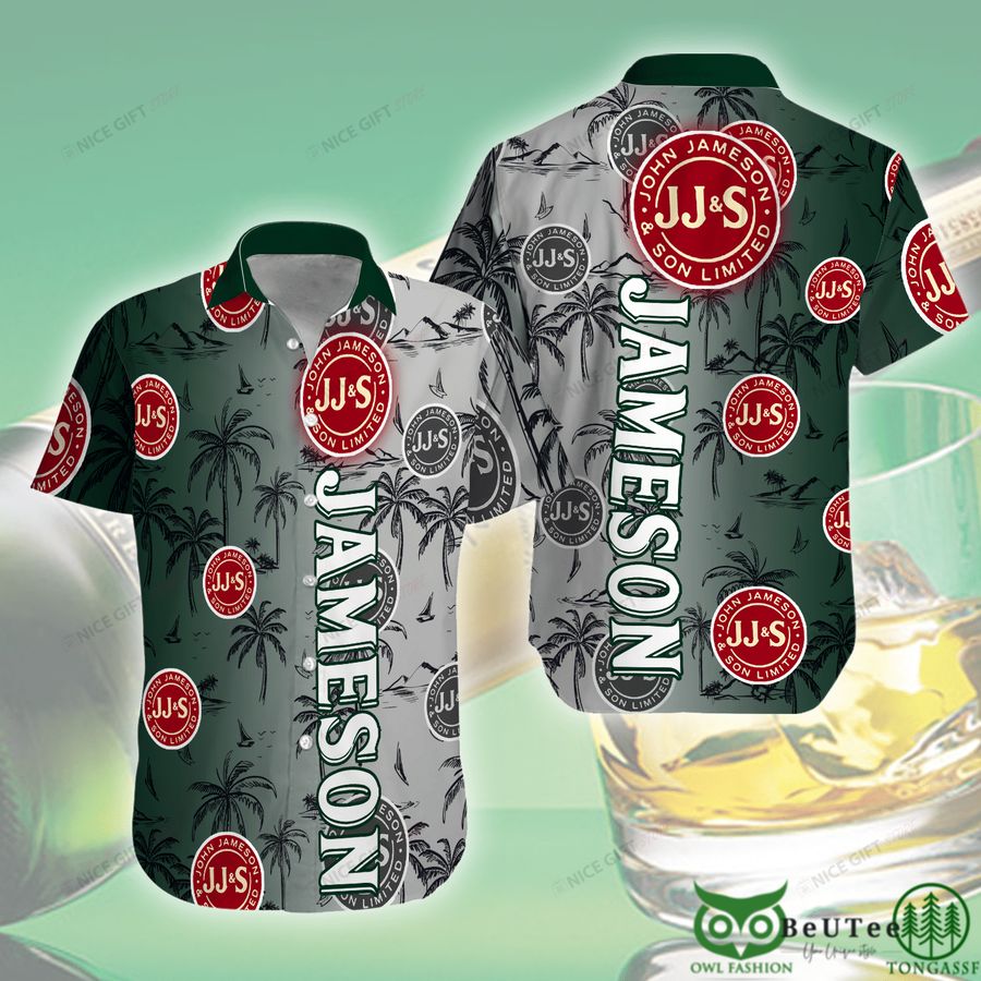 Jameson Irish Whiskey Green Gray Gradient Hawaii 3D Shirt 