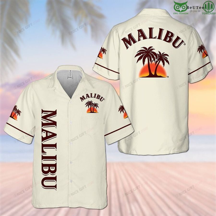 Malibu beer whiskey aloha Hawaiian 3D Shirt