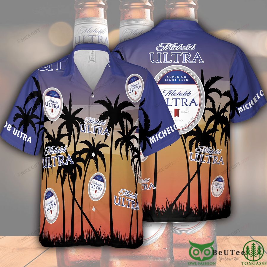 Michelob ULTRA Palm Forest Purple Hawaii 3D Shirt 