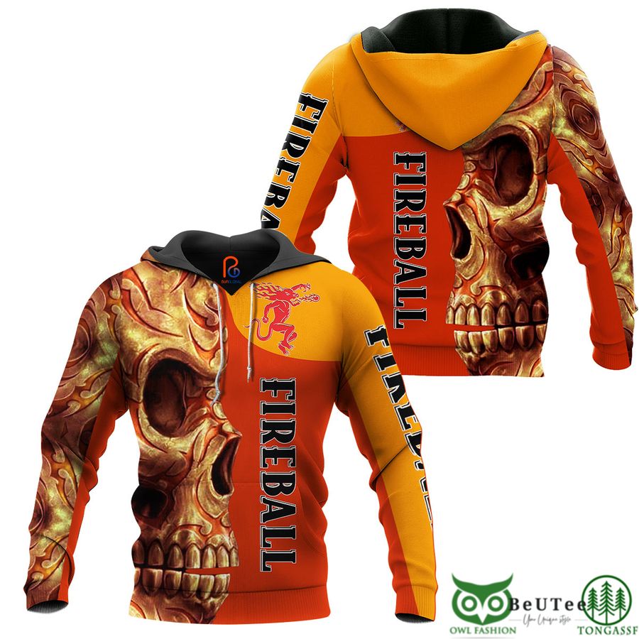 Skull Fireball 3D Hoodie Tshirt Sweatshirt