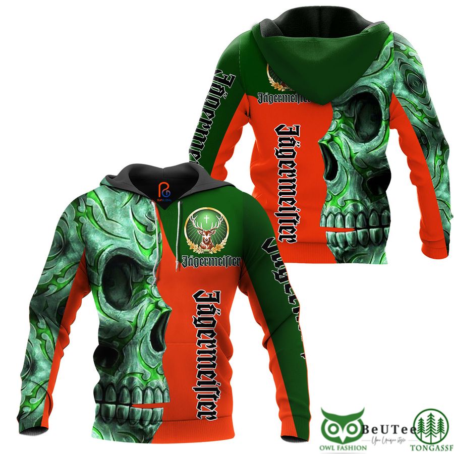 Skull Jägermeister 3D Hoodie Tshirt Sweatshirt