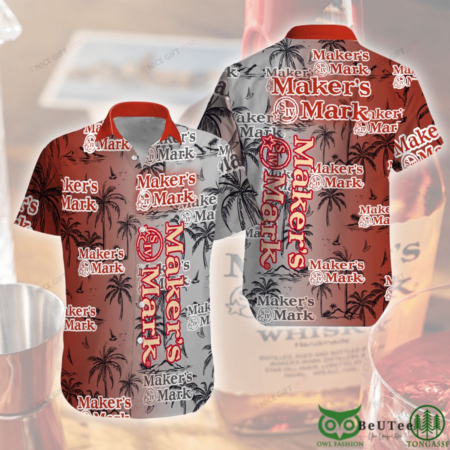 Maker's Mark Red Gray Gradient Hawaii 3D Shirt 