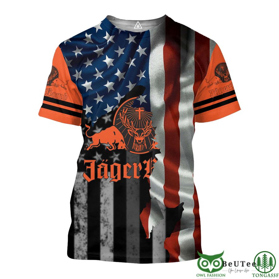 138 Jagermeister American Flag 3D Hoodie Tshirt Sweatshirt