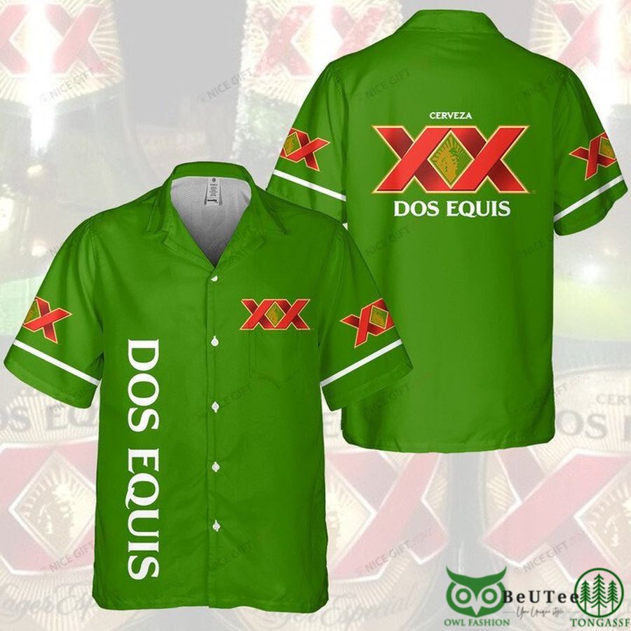 Dos Equis XX Basic Green Hawaiian Shirt