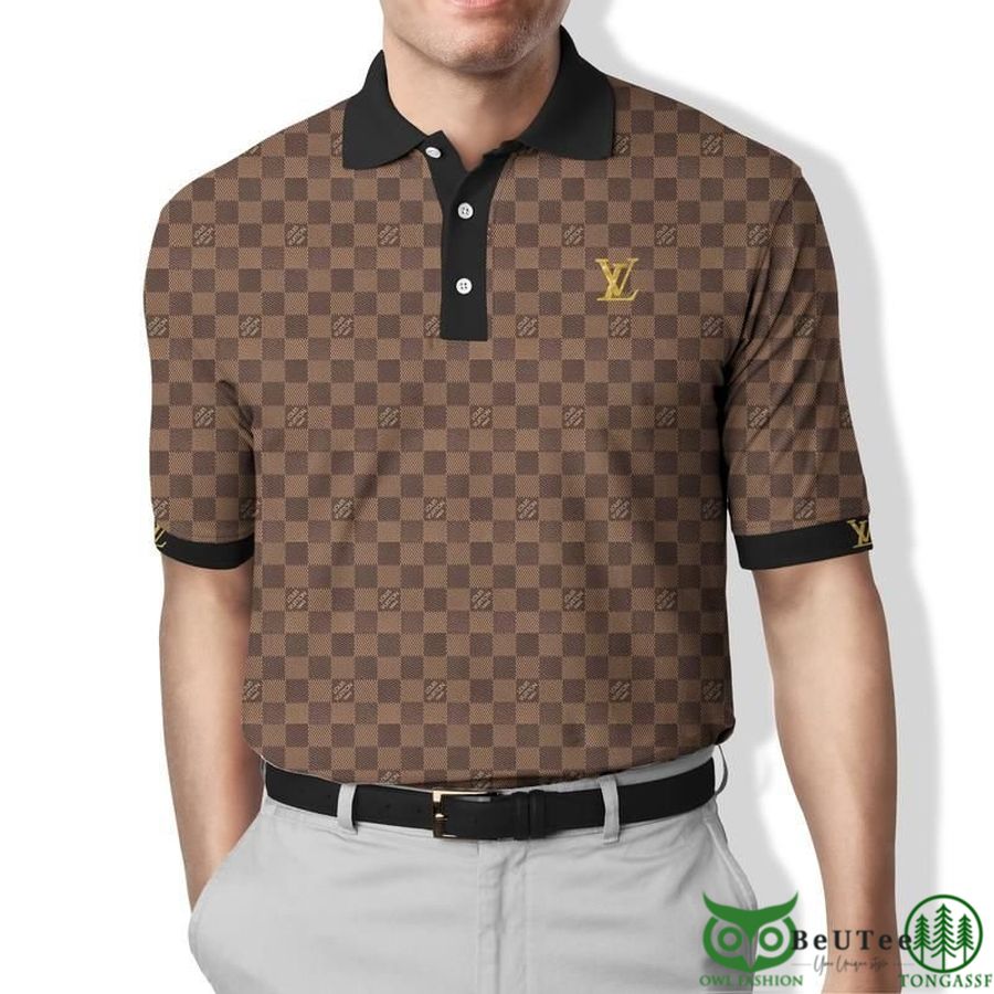 Limited Edition Louis Vuitton Checkered Brown Polo Shirt