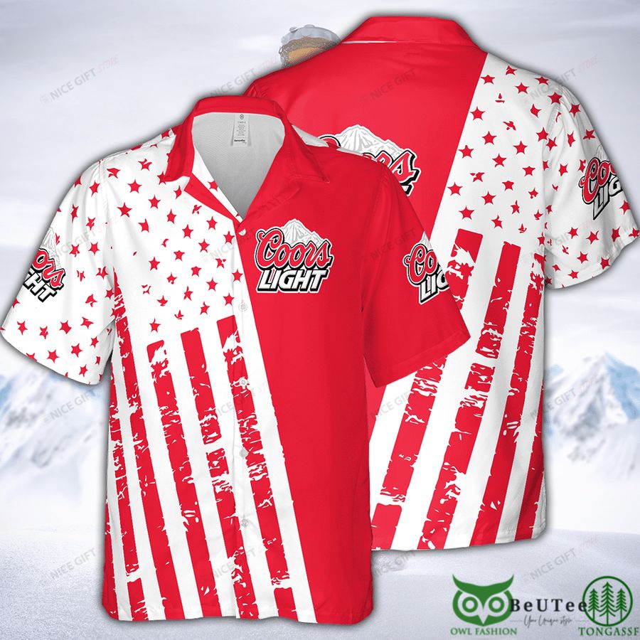 Coors Light Red Star and Lines Hawaii 3D Shirt 