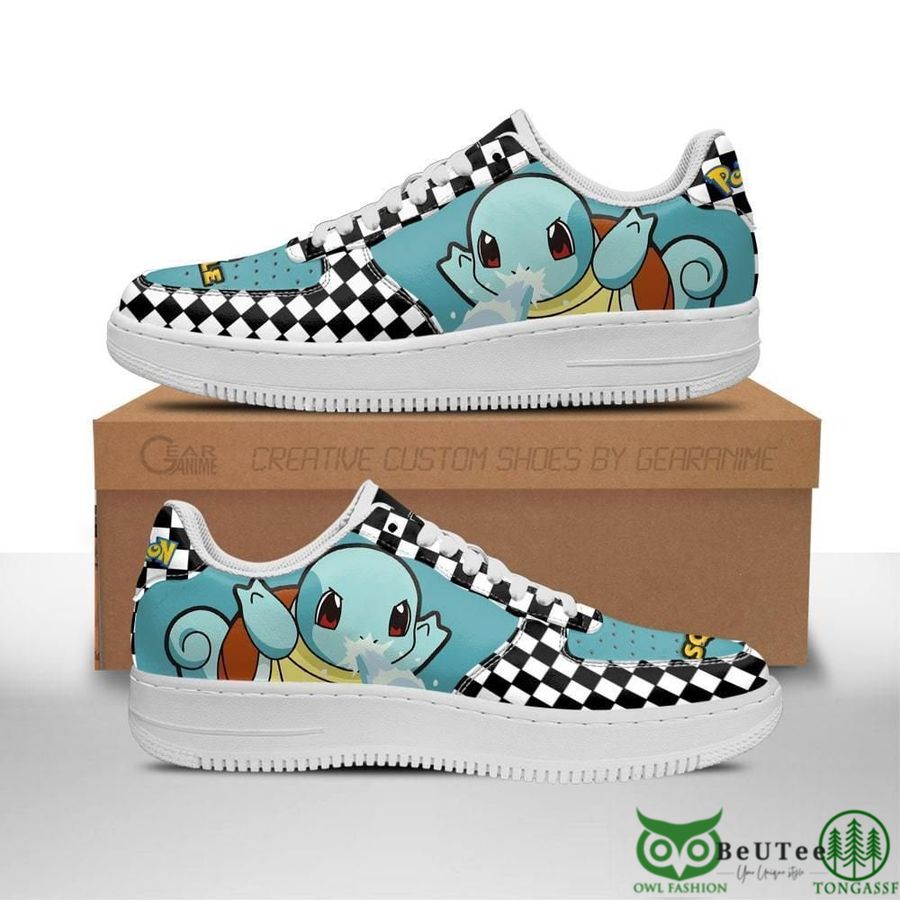 Poke Squirtle Air Sneakers Checkerboard Pokemon NAF Shoes