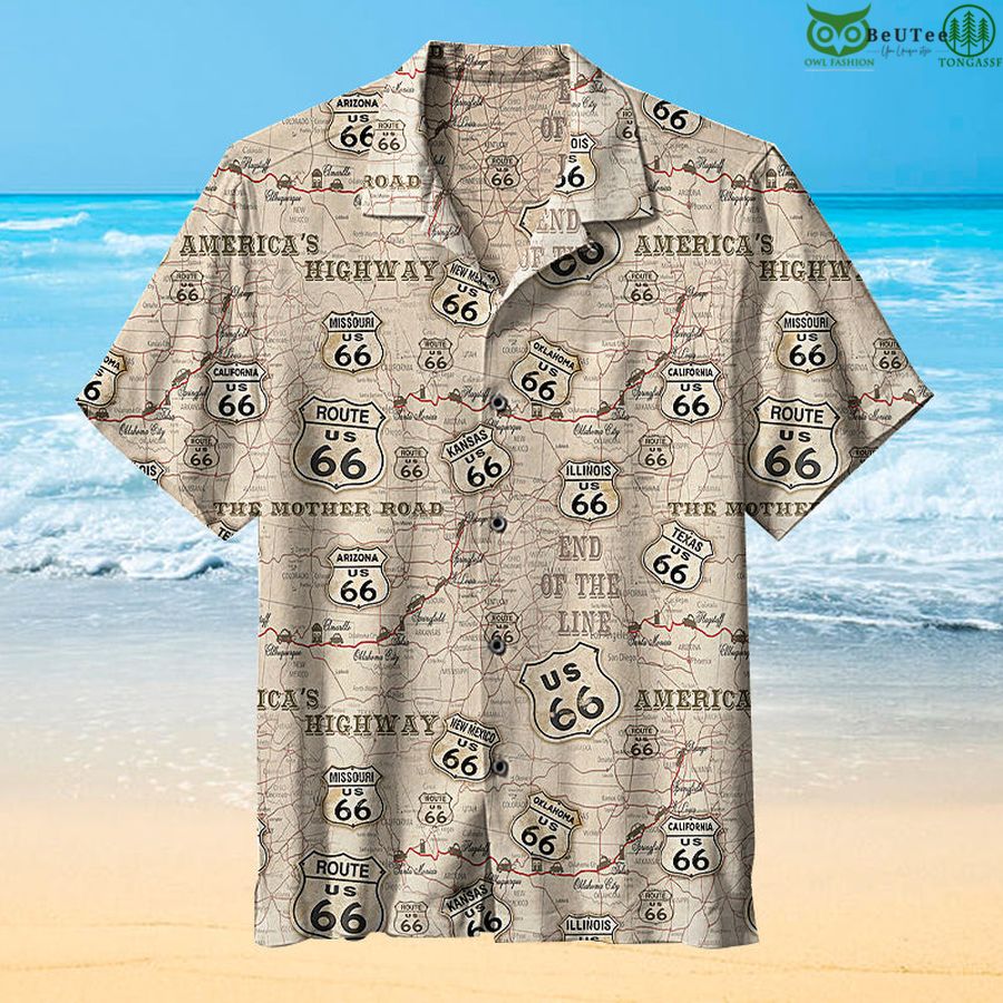 US 66 road signs with states Classic Hawaiian Shirt