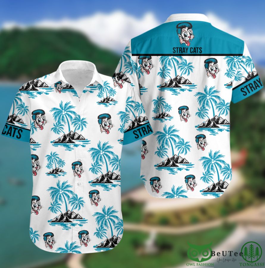 Stray Cats Palm Tree Hawaiian shirt Rock