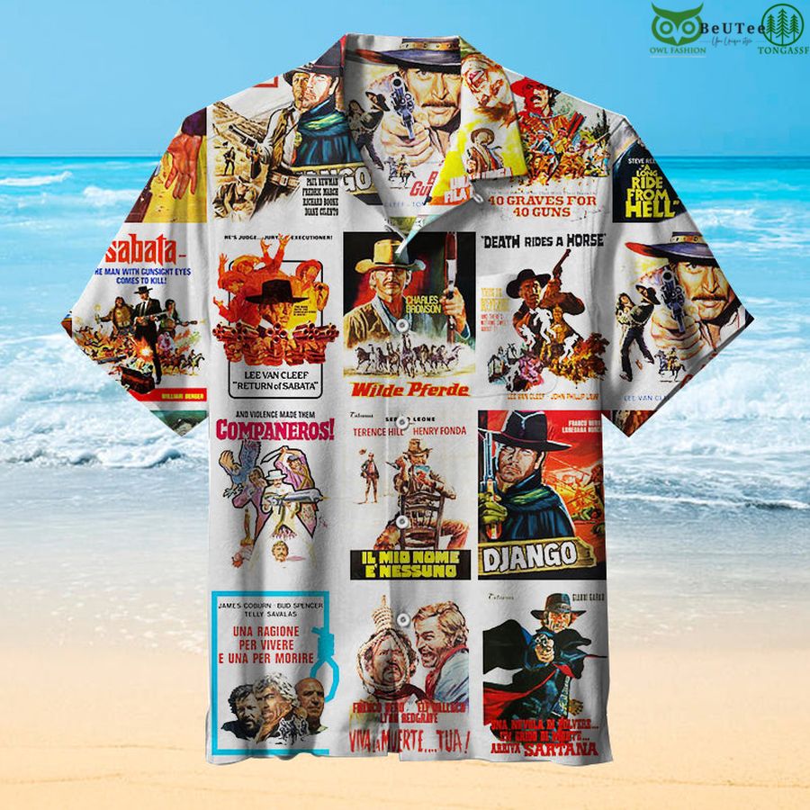 Western Wild West Cowboys and Indians Vintage Action Movie Hawaiian Shirt