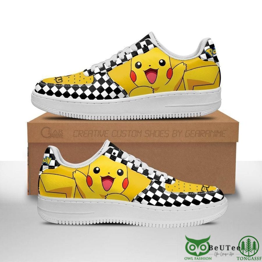 Poke Pikachu Air Sneakers Checkerboard Pokemon NAF Shoes